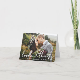 Carte De Remerciements Note de Mariage manuscrite pour l'amour et les rem