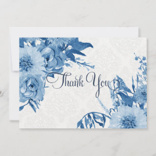 Carte De Remerciements Note de remerciement aquarelle bleue marine et bla