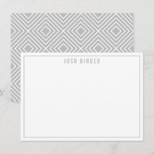 Carte De Remerciements NOTE DE REMERCIEMENT moderne minimaliste nom gris 