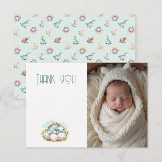 Carte De Remerciements Note de remerciement photo Baby Shower Dinosaure D