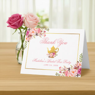 Carte De Remerciements Note de remerciement pour la fête de thé de mariag