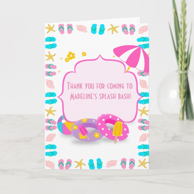 Carte De Remerciements Note de remerciement pour une fête d'anniversaire  (Devant)