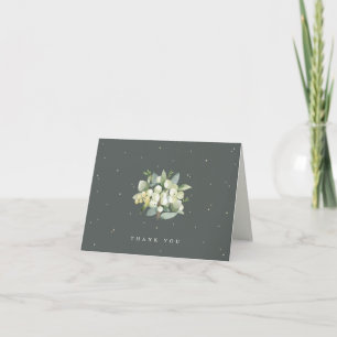 Carte De Remerciements Note du Mariage Green Snowberry+Eucalyptus