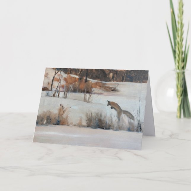 Carte De Remerciements Notecard of Jumping Fox, Steamboat Springs, Co (Devant)