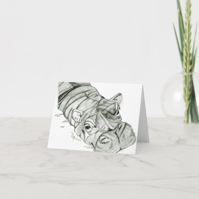 Carte De Remerciements Notes d'Hippo vierges (Devant)