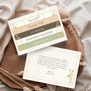 Carte De Remerciements Notre Baby shower de livre d'histoire de chapitre 
