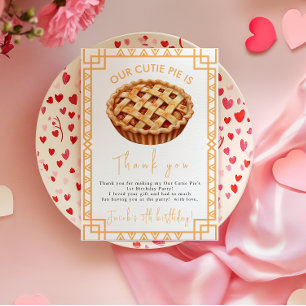 Carte De Remerciements Notre Cutie Pie 1ère fête d'anniversaire