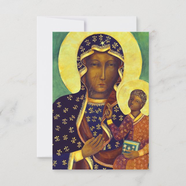 Carte De Remerciements Notre dame de Czestochowa Black Madonna Icon Polog (Devant)