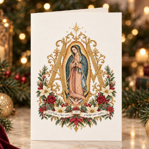 Carte De Remerciements Notre-Dame de Guadalupe Écriture espagnole Noël
