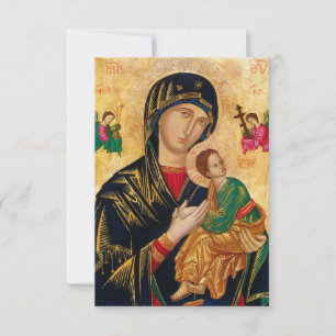 Carte De Remerciements Notre-Dame du Perpétuel Secours Icône Vierge Marie