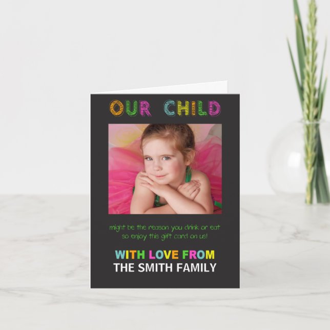 Carte De Remerciements Notre Enfant Pourrait Être La Raison Pour Laquelle (Devant)