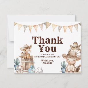 Carte De Remerciements Notre petit Baby shower sauvage de l'Ouest