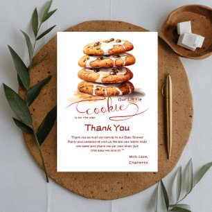 Carte De Remerciements Notre petit cookie est en route Baby Shower