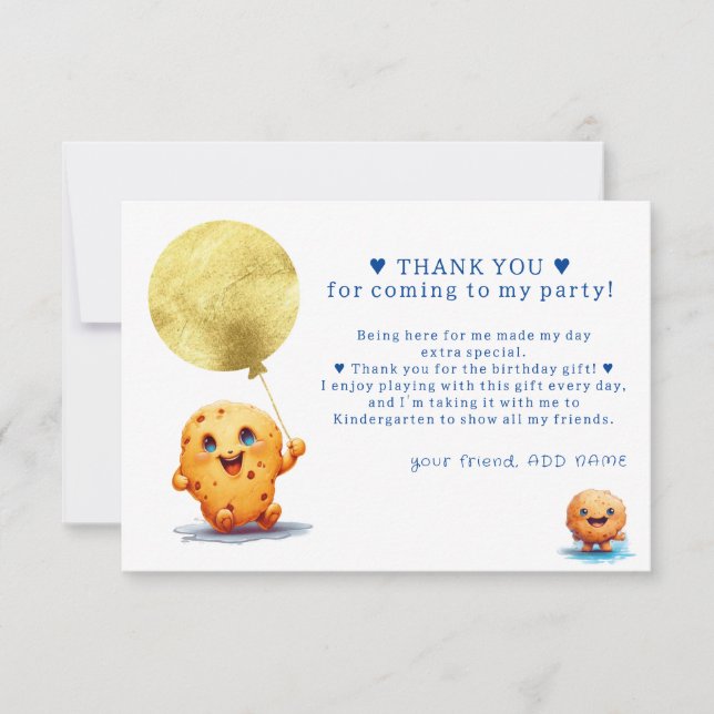 Carte De Remerciements Notre petit cookie qui fête son premier anniversai (Devant)