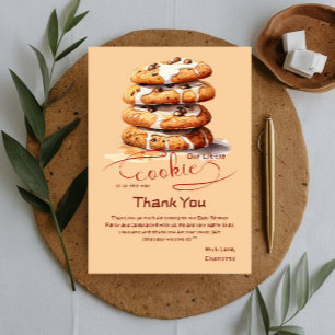 Carte De Remerciements Notre petite cookie est en route Baby Shower