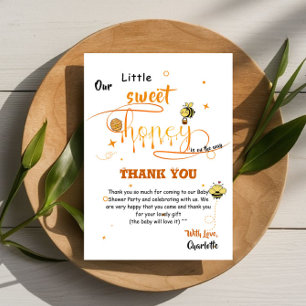 Carte De Remerciements Notre petite douceur de miel arrive Baby Shower