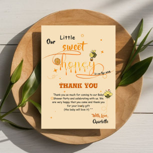 Carte De Remerciements Notre petite douceur de miel est en route Baby Sho