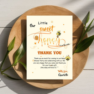 Carte De Remerciements Notre petite douceur de miel est en route Baby Sho