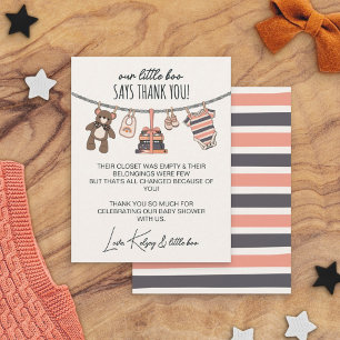 Carte De Remerciements Notre petite fille Boo Baby shower d'Halloween ros