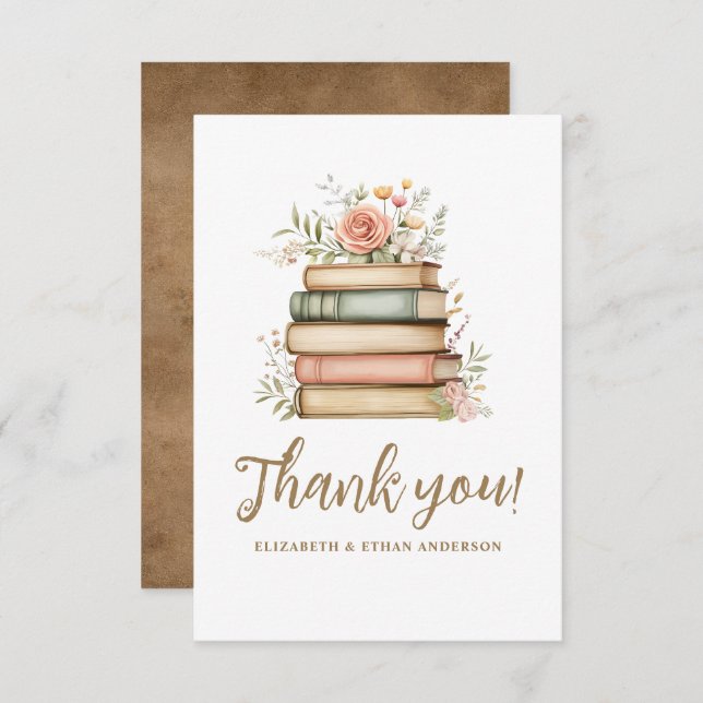 Carte De Remerciements Notre prochain chapitre Storybook Baby shower Merc (Devant / Derrière)