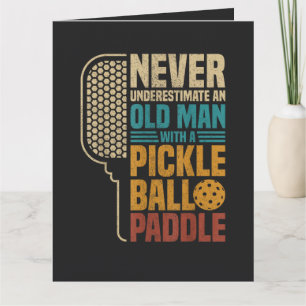 Carte De Remerciements N'oubliez jamais un vieil homme avec un Pickleball
