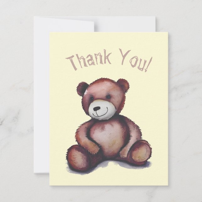 carte de remerciements nounours (Devant)