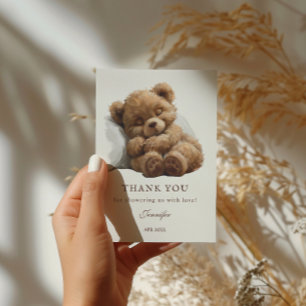 Carte De Remerciements Nounours en peluche minimaliste beige charmant