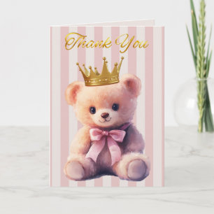 Carte De Remerciements Nounours princesse ours