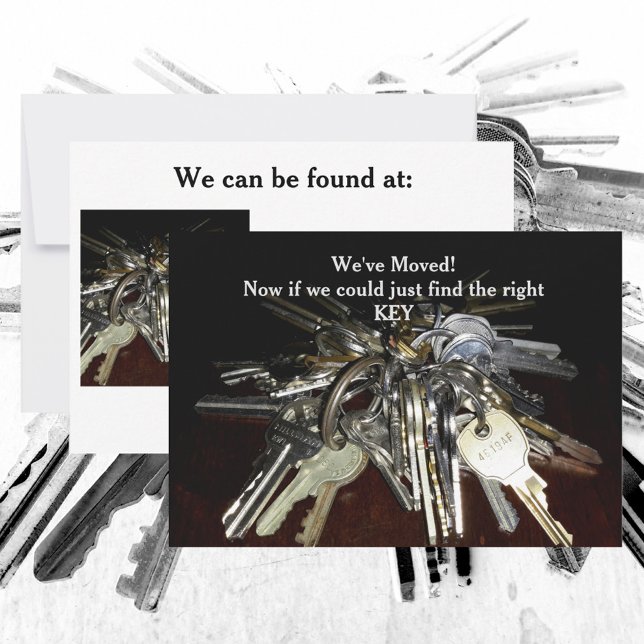 Carte De Remerciements Nous avons déplacé les clés Humorisore Flat Card (Créateur téléchargé)