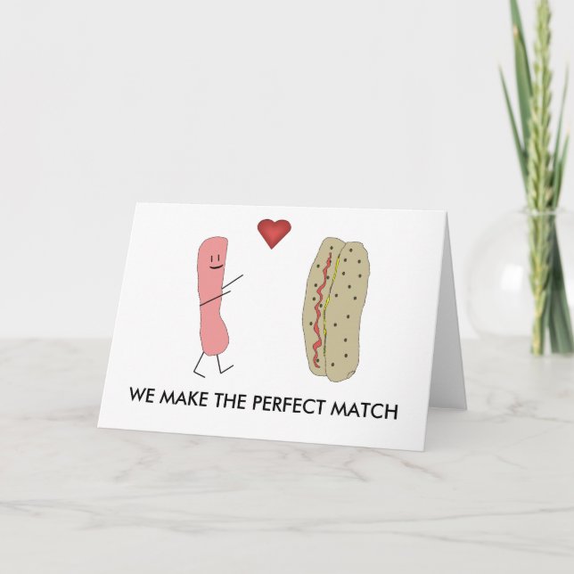 Carte De Remerciements Nous Faisons Le Parfait Match Funny Hotdog Card (Devant)