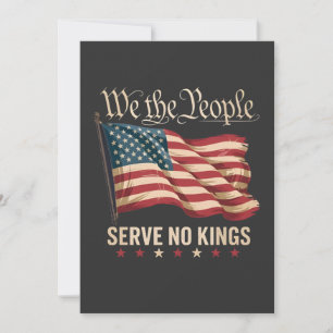 Carte De Remerciements Nous le peuple ne servons aucun roi USA Patriotiqu
