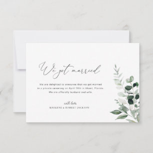 Carte De Remerciements Nous nous sommes mariés mariage de la verdure