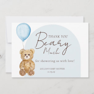 Carte De Remerciements Nous pouvons à peine attendre Ours en peluche Garç