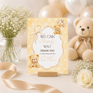 Carte De Remerciements Nous pouvons à peine attendre Ours en peluche neut