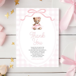 Carte De Remerciements Nous pouvons à peine attendre Ours en peluche rose