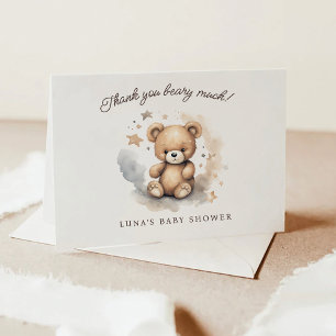 Carte De Remerciements Nous pouvons attendre un Baby shower neutre pour l
