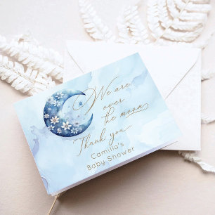 Carte De Remerciements Nous Sommes Au-Dessus Du Baby shower Moon Boy