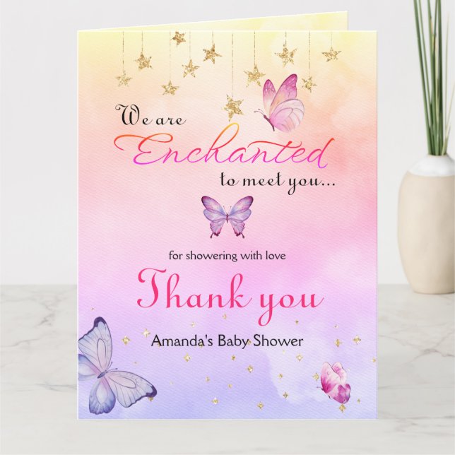 Carte De Remerciements Nous Sommes Enchantés De Vous Rencontrer Baby show (Devant)