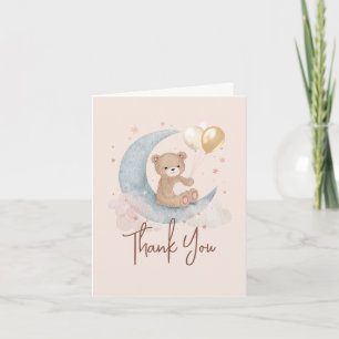 Carte De Remerciements Nous sommes ravis pour la fête de bébé Ourson Over