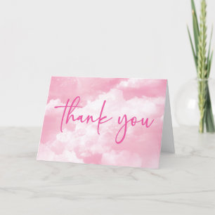 Carte De Remerciements Nous Sommes Sur Cloud Neuf Baby shower Rose