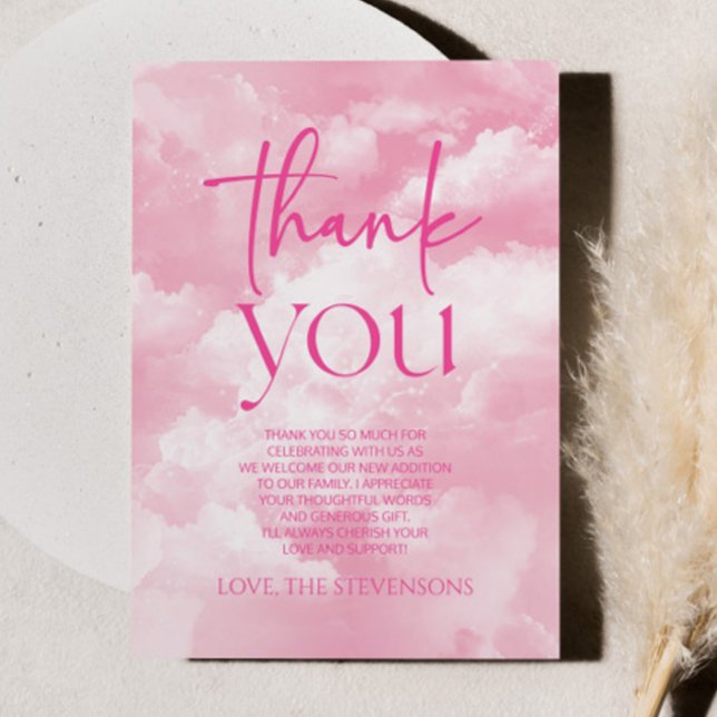 Carte De Remerciements Nous Sommes Sur Le Baby shower Nuage Neuf Nuages É (Créateur téléchargé)