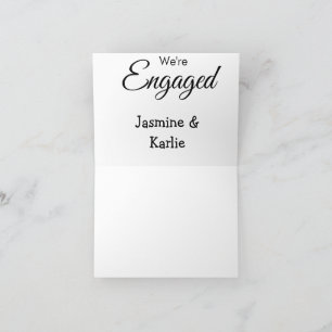 Carte De Remerciements Nous sommes un couple fiancé nom romantique simple