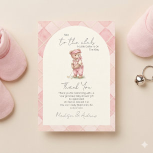 Carte De Remerciements Nouveau Au Club Fête de Bébé Ours de Golf