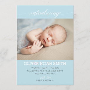 Carte De Remerciements Nouveau bébé faire-part/carte de remerciements