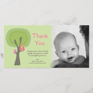 Carte De Remerciements Nouveau cadeau Photocard d'arrivée de bébé de