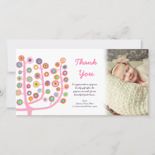 Carte De Remerciements Nouveau cadeau Photocard d'arrivée de bébé de Merc