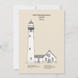 Carte De Remerciements Nouveau phare de Presque Isle - Michigan - SBD
