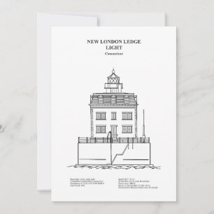 Carte De Remerciements Nouveau phare London Ledge - Connecticut - BD