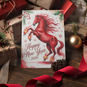 Carte De Remerciements Nouvel An chinois du Cheval 2026