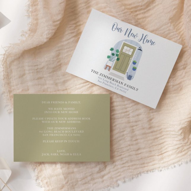 Carte De Remerciements Nouvelle adresse Aquarelle Porte Déplacement Faire (Créateur téléchargé)